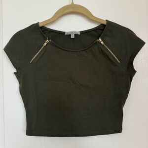 Charlotte Russe Olive Green Crop Top